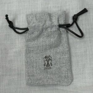 Brunello Cucinelli Mini Gray Dustbag, Drawstring